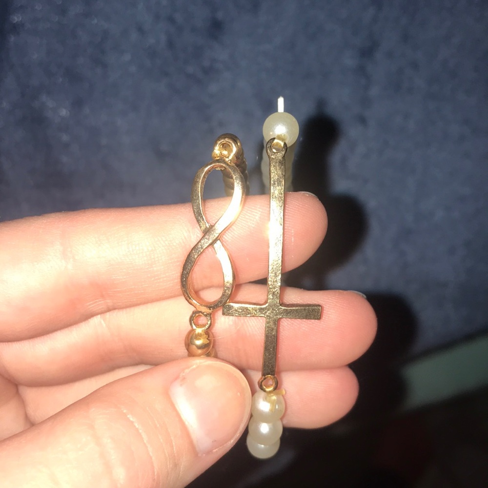 Cross and infinity bracelet